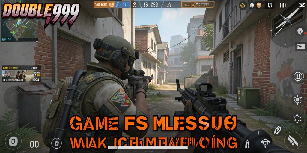 Tampilan gameplay mendebarkan dari DOUBLE999 dengan aksi tembak-menembak.