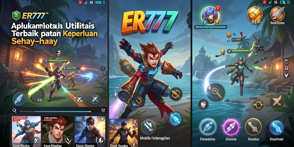 Tampilan screenshot ER777 menampilkan berbagai fitur utilitas yang mudah diakses.