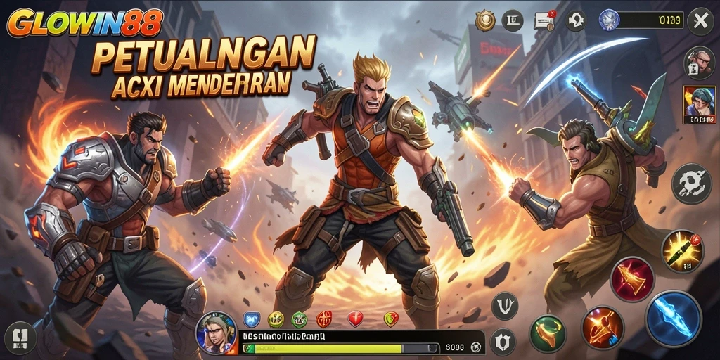 Tampilan gameplay GLOWIN88 yang menegangkan dan penuh aksi.