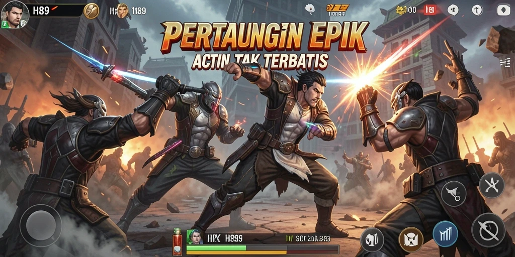 Tampilkan gameplay Fighting yang mendebarkan dari H89.