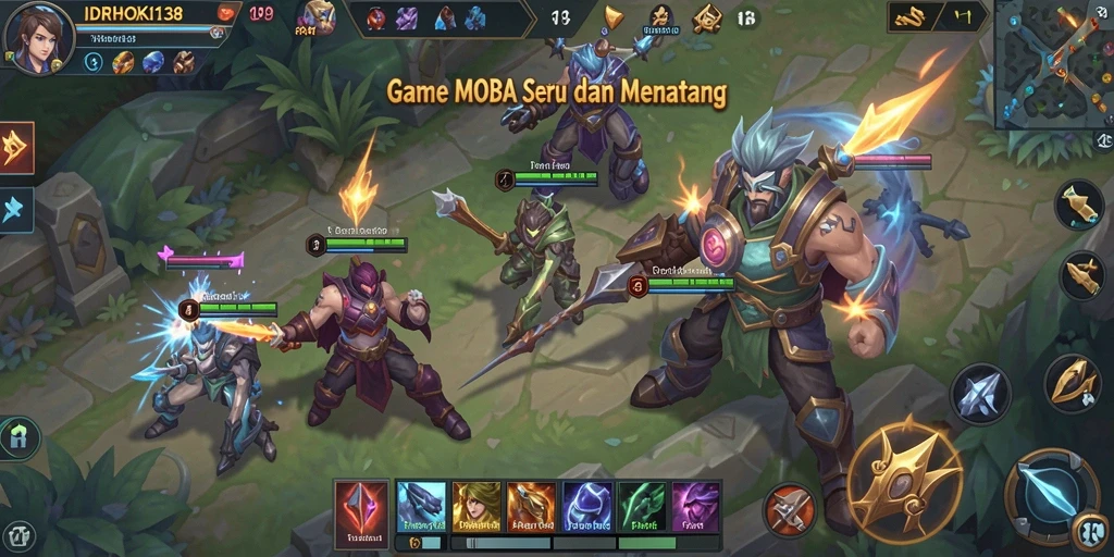 Screenshot gameplay IDRHOKI138 dengan aksi pertarungan seru.