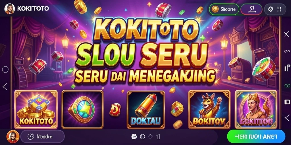 Tampilan gameplay Slot KOKITOTO yang penuh warna dan menarik.