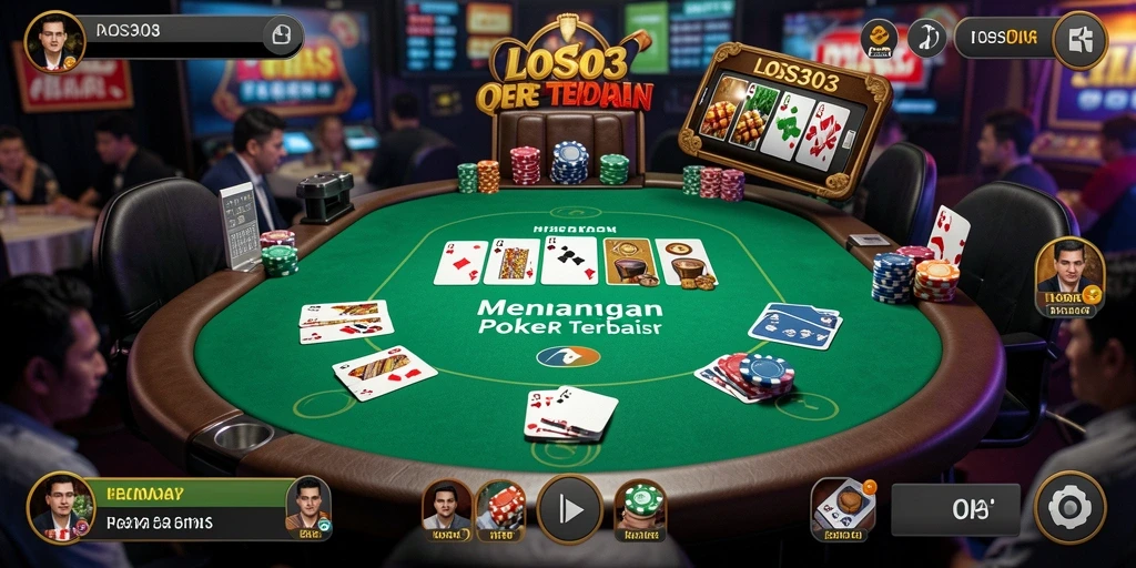 Screenshot gameplay Poker di LOS303 menampilkan momen mendebarkan saat bermain.