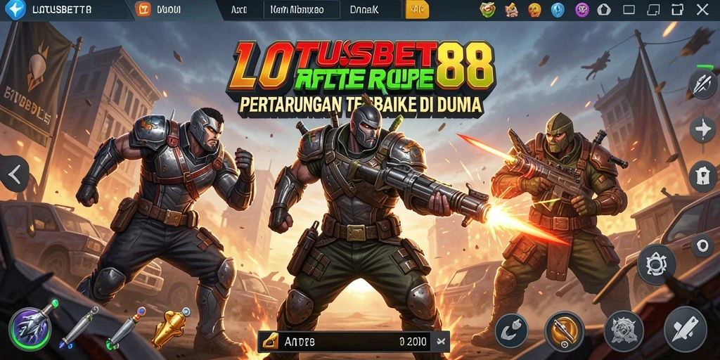 Gambaran mendebarkan dari gameplay Battle Royale LOTUSBET88.