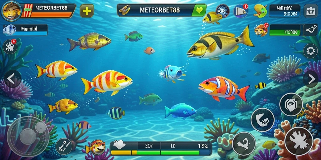 Tangkapan layar gameplay Tembak Ikan yang menegangkan di METEORBET88.