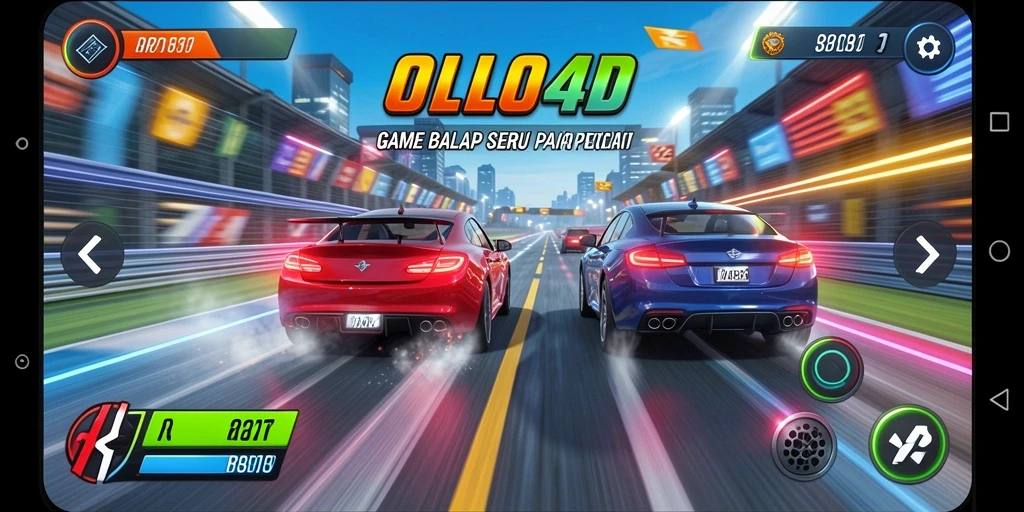 Tampilan gameplay OLLO4D dengan aksi balap yang menegangkan.