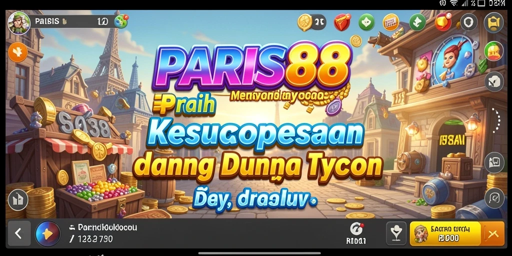 Tampilan gameplay PARIS88 dengan elemen bisnis yang mendalam.