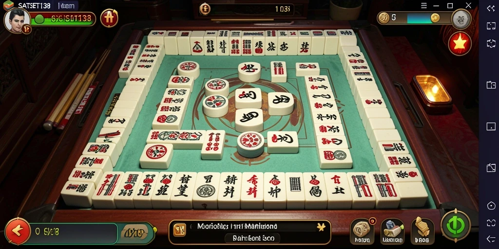 Screenshot SATSET138 menunjukkan gameplay Mahjong yang mendebarkan.