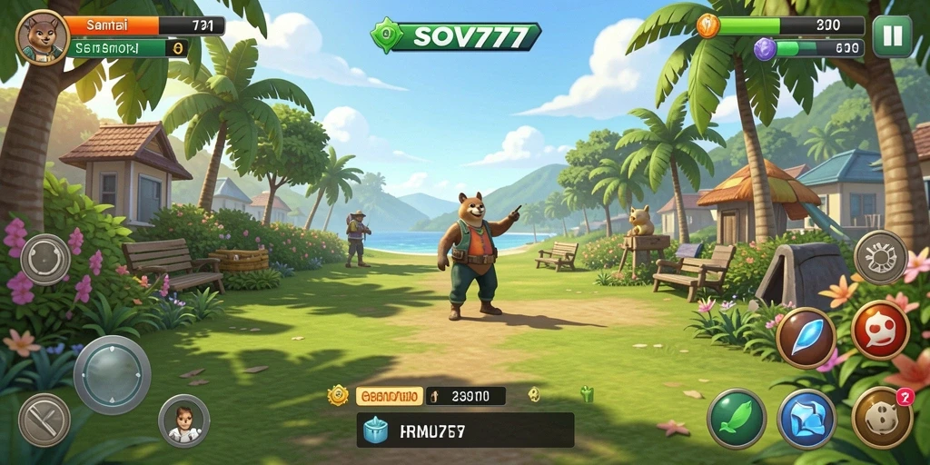 Tampilan gameplay SOV777 yang ceria dan menarik.