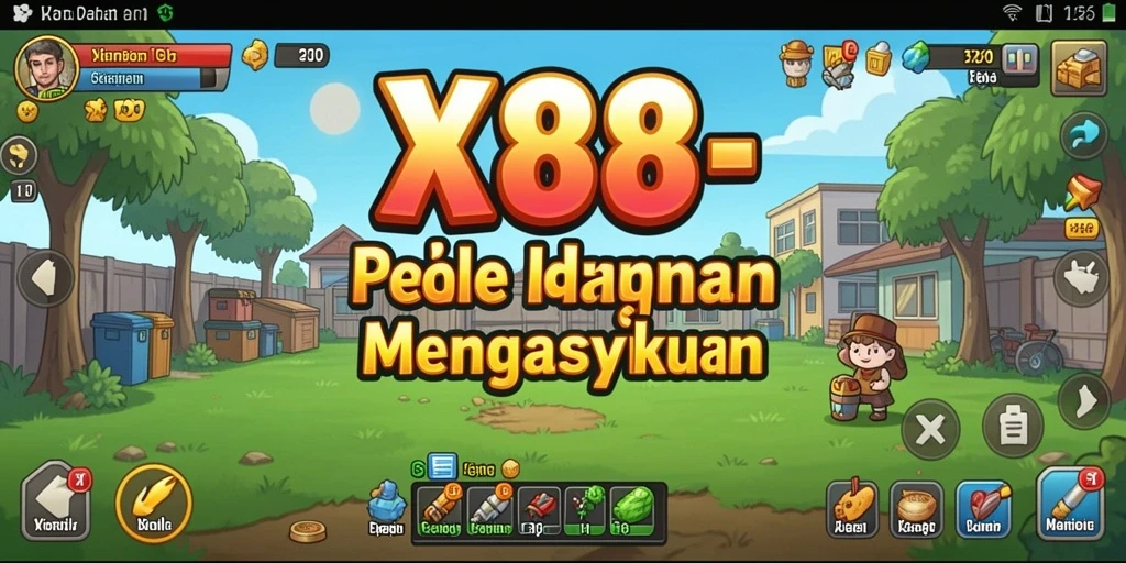Screenshot menunjukkan karakter X88 dalam aksi gameplay Idle yang seru.
